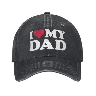Fashion I Love My Dad Baseball Cap Unisex Style Distressed Denim Sun Cap  Outdoor Summer Gift Hats Cap