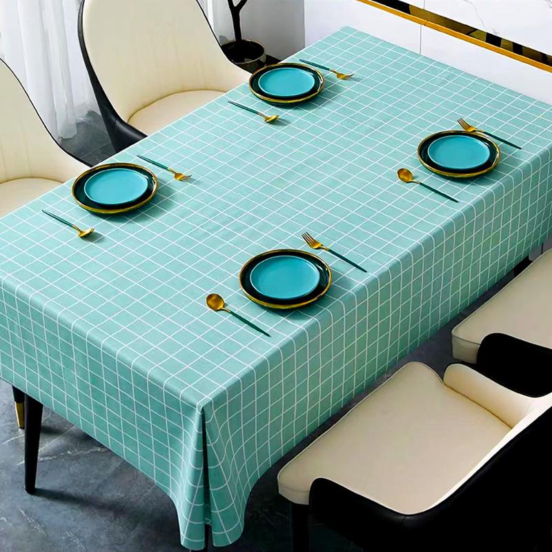 Pastoral Style PEVA Plaid Rectangular Tablecloth - Thick Disposable Picnic Mat