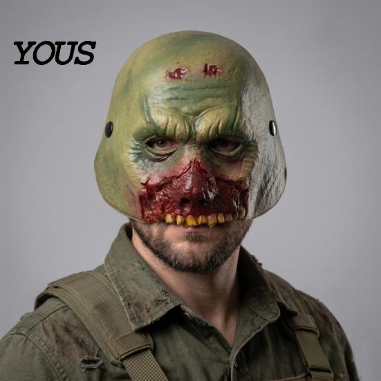 Lightweight Halloween Costume Accessory Zombie Mask, with Realistic Rotting Texture Design, Breathable Mask PU Foam Cosplay for Parties And