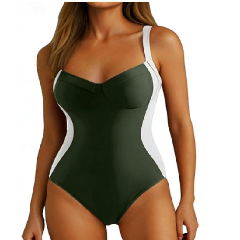 Women's Color-blocked Backless One-piece Swimsuit
