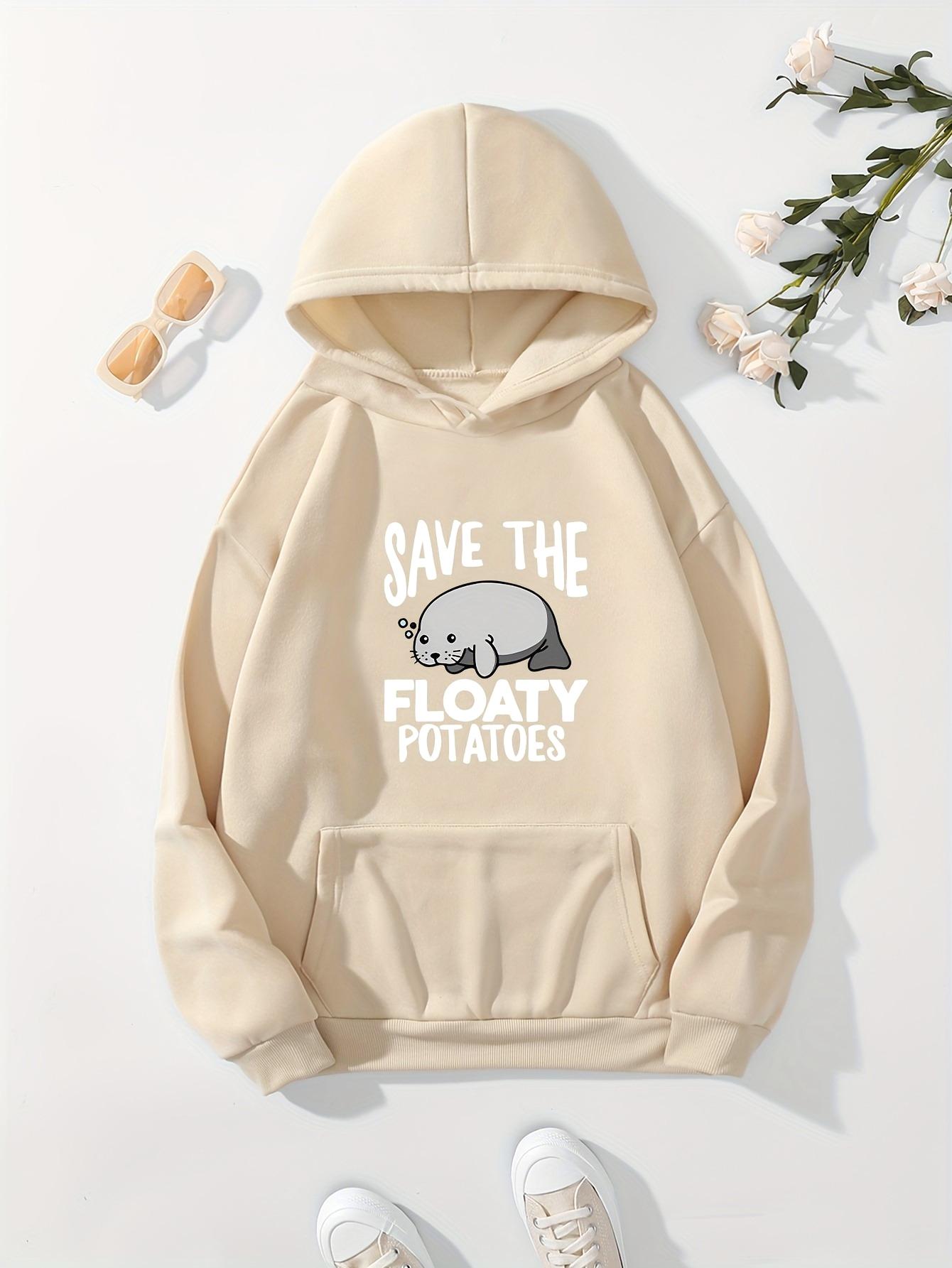 

2025 Autumn and Winter Cute Seal Print Creative Women Long Sleeved Round Neck Comfortable Sweatshirt Sportswear Casual Clothing 3XL