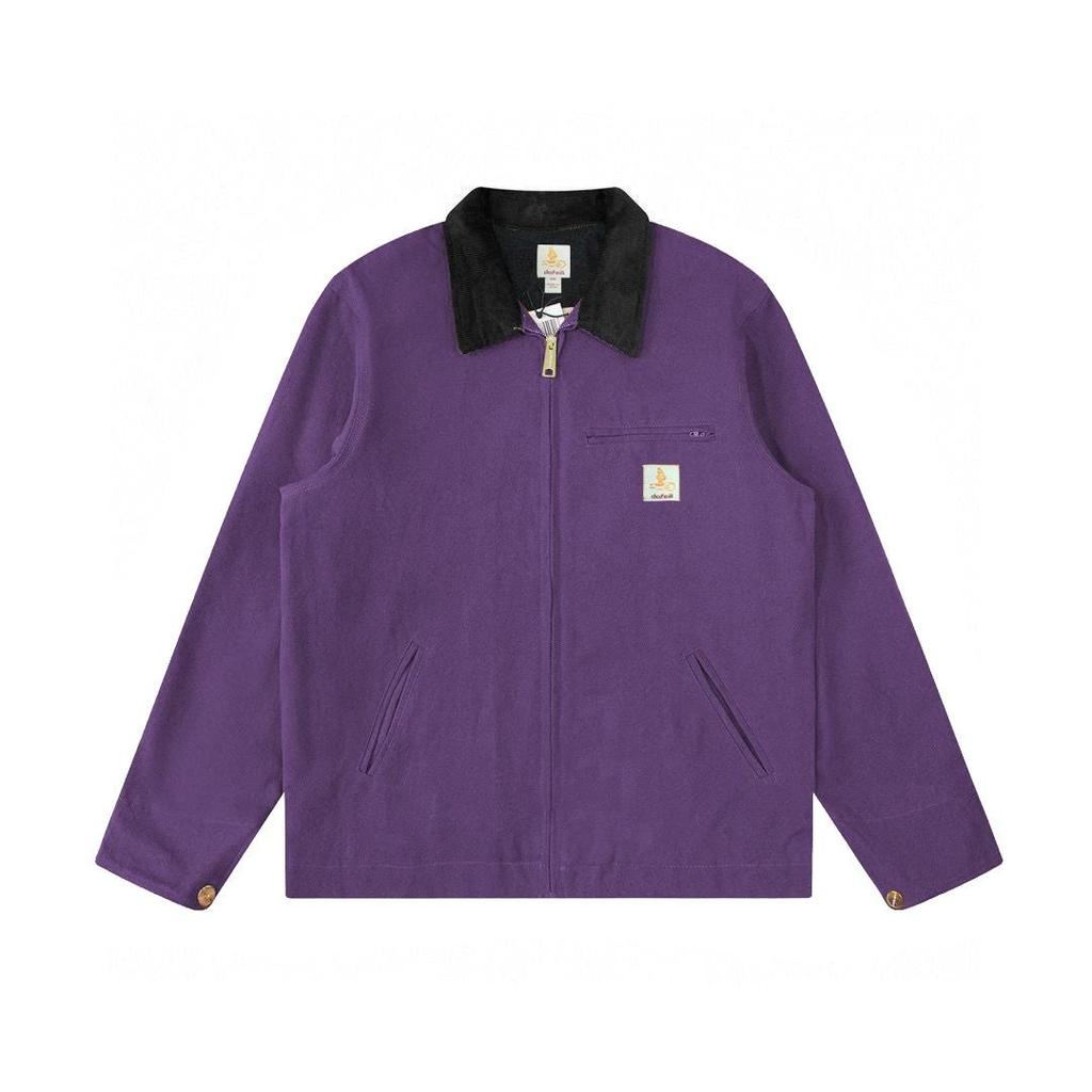 Herren Frühling und Herbst Übergröße Einfarbig Dünner Schnitt Revers Retro Reißverschluss Sektion Jacke Mantel