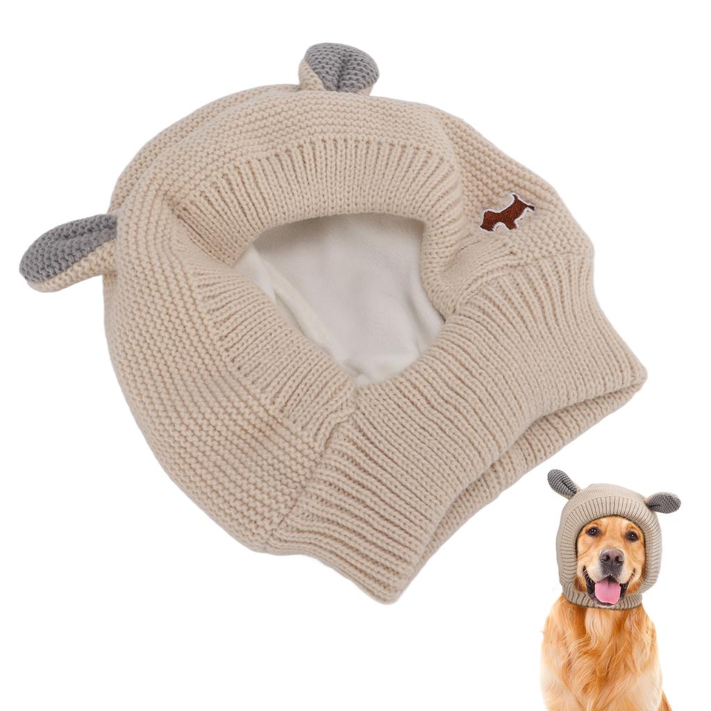 Knitted Rabbits Ear Pet Hat Noise   Warm Dog Grooming Earmuffs Hat for Large Dogs