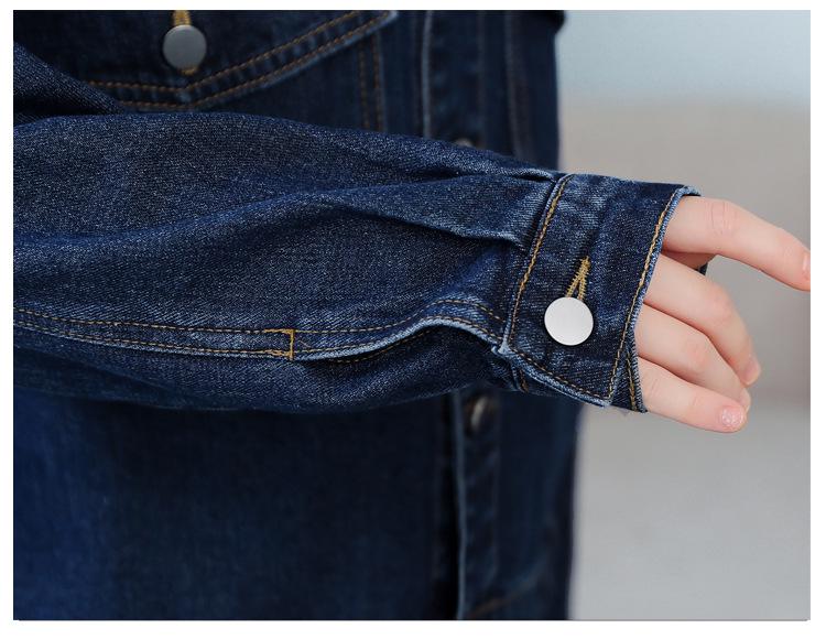 Jachetă Denim Damă Mărime Mare - Stil Hong Kong de Primăvară și Toamnă