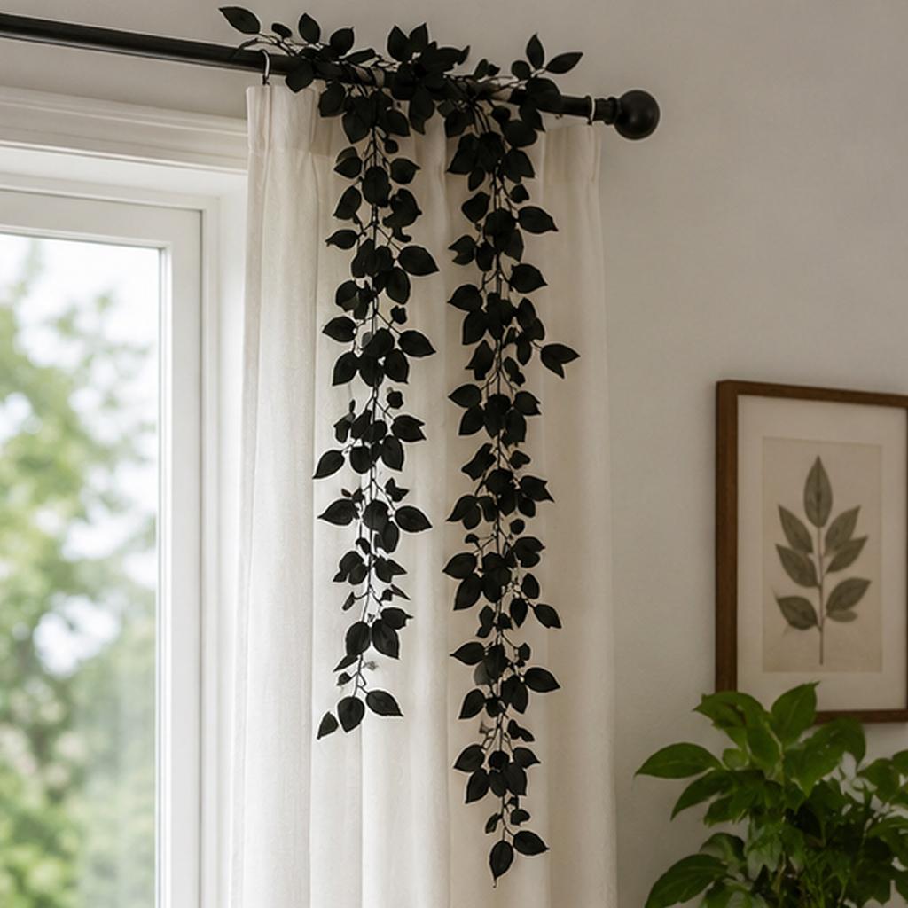 Artificial Rose Leaf Garland Realistic Faux Vine Hanging Decorative Plant for Indoor and Outdoor Halloween Event Decor