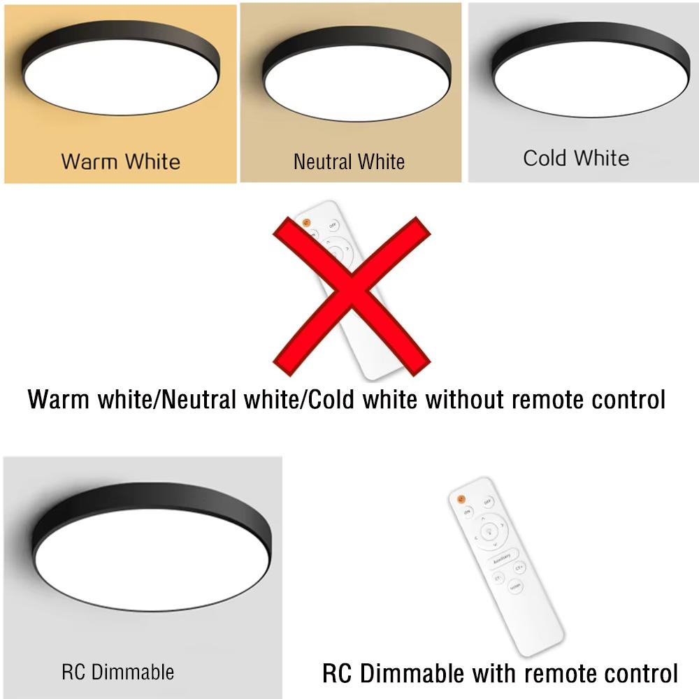 Led Ceiling Lamp 18w 24w 36w Modern Panel Ceiling Lights For Living Room Bedroom Kitchen Indoor Lighting Remote control 110 220V