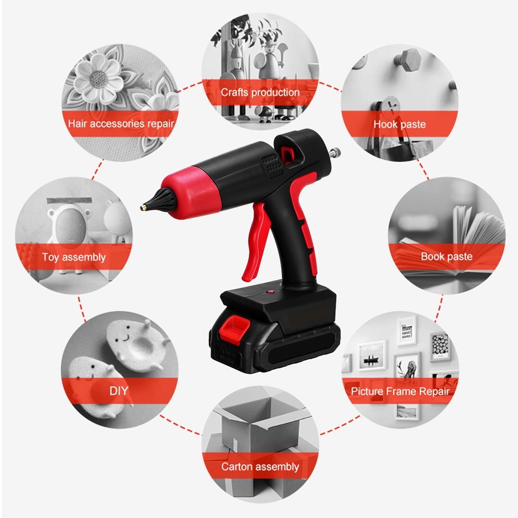 Rechargeable Cordless Hot Melt Glue Gun Li-ion Battery For 11mm Glue Stick Home DIY Repair Tool For Battery 1000W