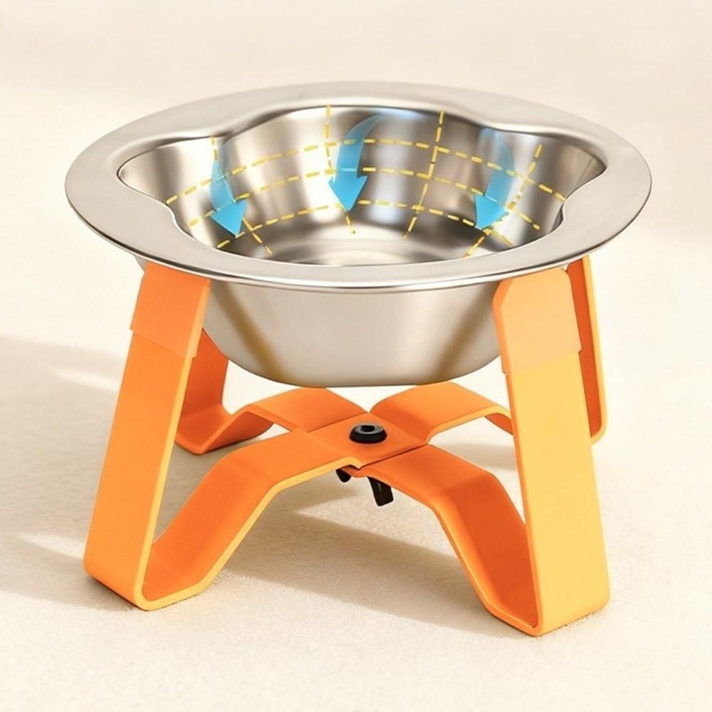 Large Diameter Stainless Steel Cat Bowl Detachable Feeding Bowl Pet High Footed Bowl  Pet Feeding