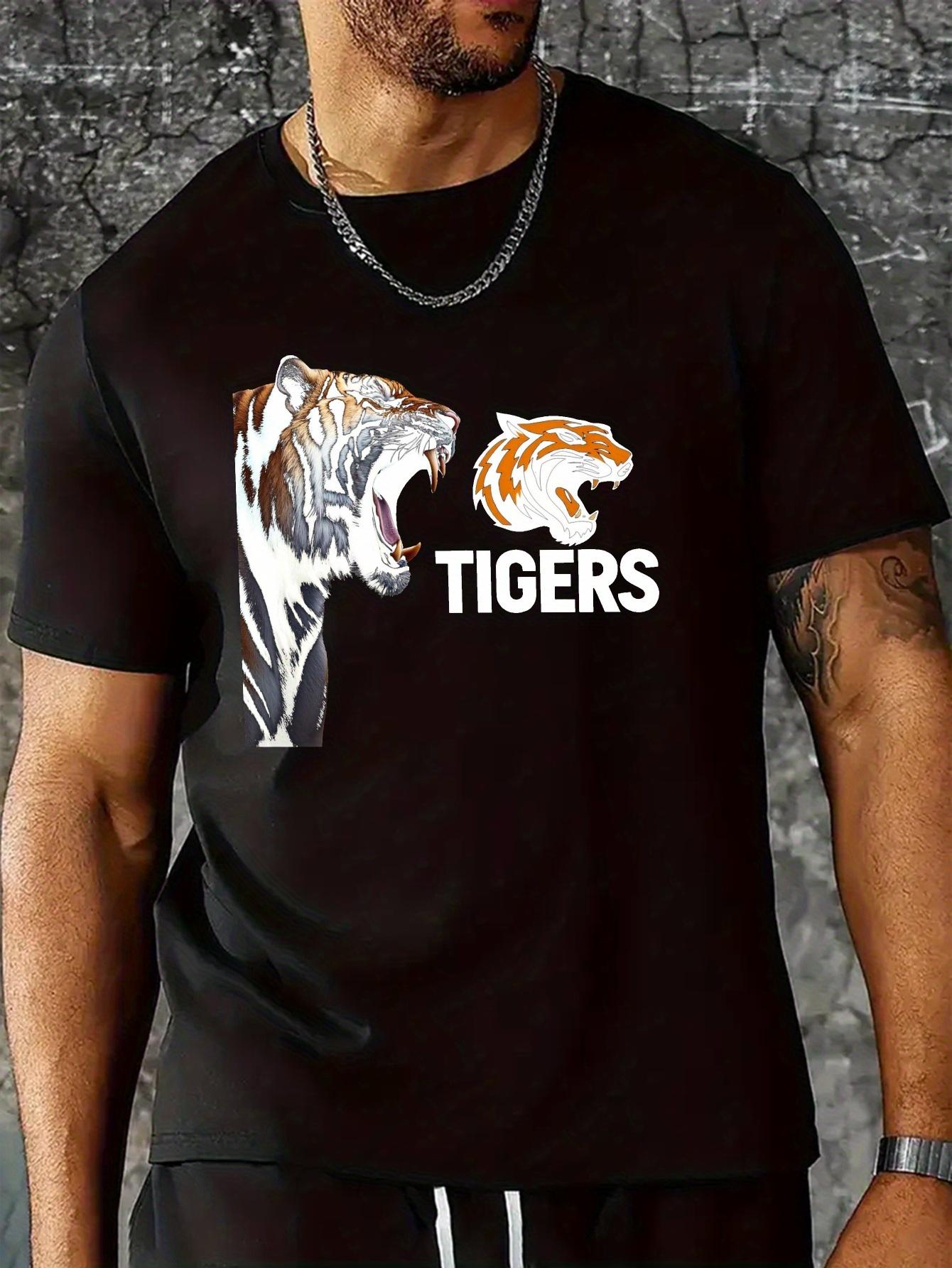 Blue TIGERS Graphic T-shirt - Cotton Blend M