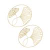 2 Stück Gold Wanddeko Eisenkunst 3D Stereo Ginkgoblätter Wandskulptur für Sofa-Hintergrund Eingang