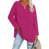 Damen Lockeres Langarm V-Ausschnitt Strickoberteil Große Plus Size Oberteile Damen Frühling Sommer Einfarbiges Oberteil Langarm V-Ausschnitt