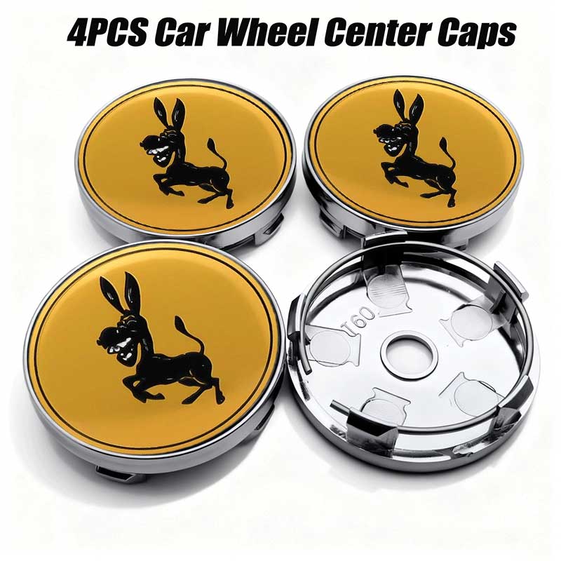 4pcs 56mm 60mm For Funny Donkey Emblem Universal Car Wheel Center Cover Hub Cap Sticker Replacement