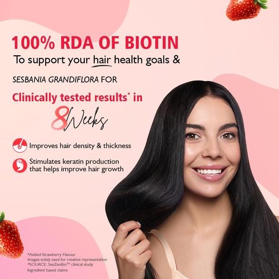 Siens By Dabur Vlasy, Pleť & Nehty (3 v 1 Gumové bonbony) - 30 kusů | Obohaceno o biotin, DHT blokátor, rostlinné extrakty, vitamíny a minerály a nehty