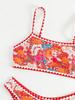 Europäischer & Amerikanischer Floraler Trägerloser Camisole High-Waist Bikini Badeanzug für Damen
