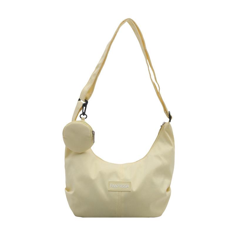 Solid Color Letter Decor Large Capacity Women Crossbody Bag With Coin Purse For Students And Commuters