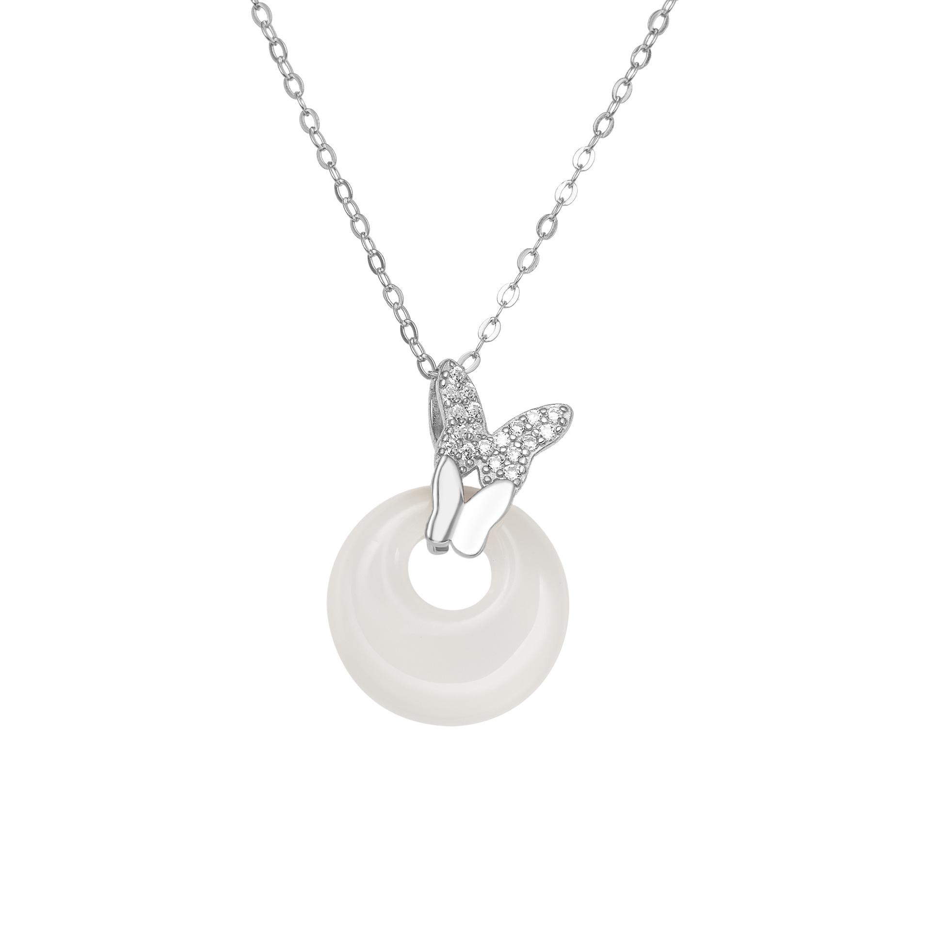 

Серебряное ожерелье S925 с пряжкой-бабочкой Love Safety для женщин, легкая роскошная цепочка на ключицу для подруг и подружек 925 Silver белого золота