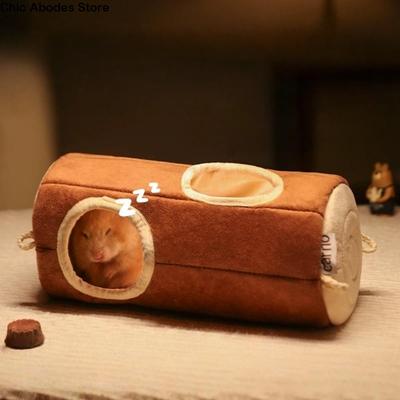 Baumstumpf Süßes Hamster Baumwollhaus Verdickt Bequem Ratten Schlafbett Plüsch Weich Hamster Nest Winter