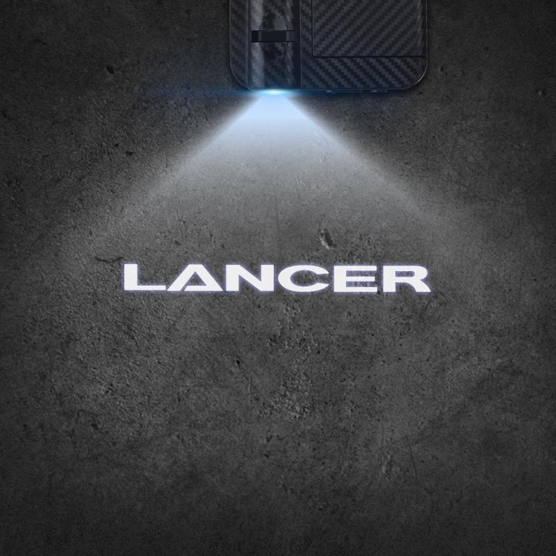 For Mitsubishi Lancer EX Emblem Ralli Art ASX EVO Colt Car Door Light Welcome Lamp Wireless Laser Projector Auto Decoration