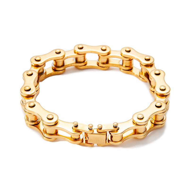 1Pcs Men's Stainless Steel Bracelet Creative Imitation Bicycle Chain Bracelet Trendy Punk Style Daily Wear Accessories