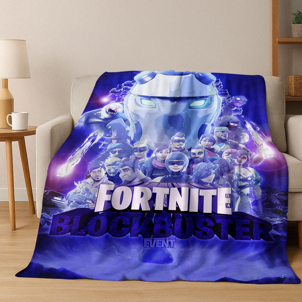 3D F-Fortnite Game Cartoon Flannel Blanket Soft Warm Throw Blanket for Bed Bedroom Room Living Room Travel Camping Kids Gift