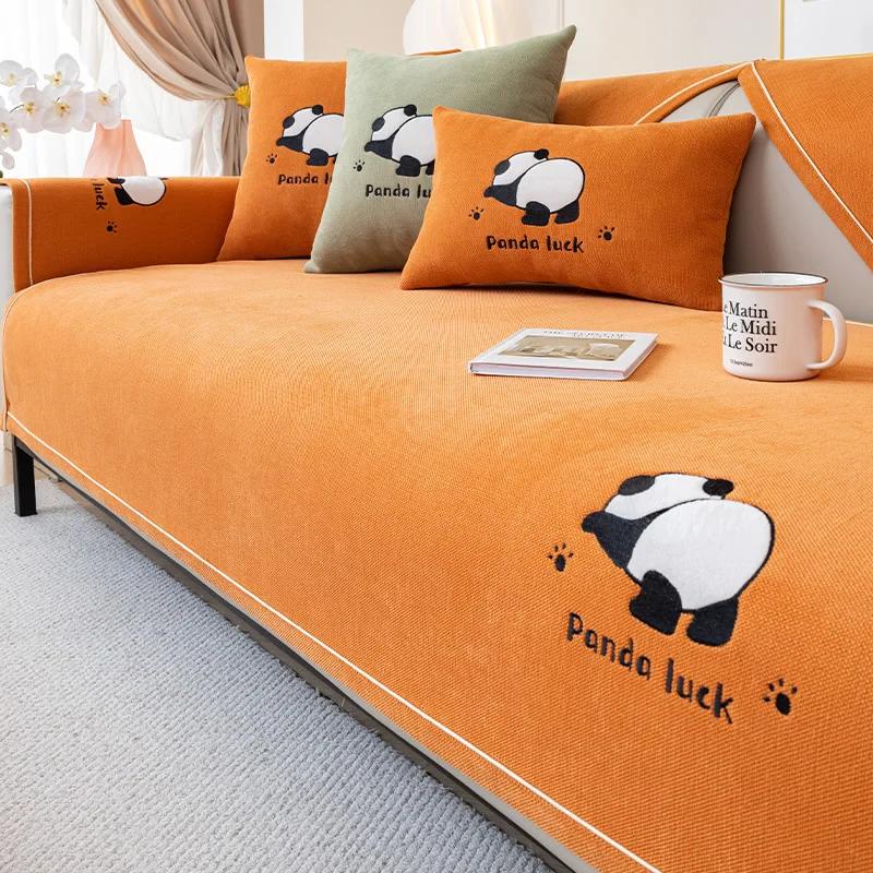New Chenille Sofa Cushion Fabric Four Seasons Universal Non-Slip Cushion Cute Chinese Style Simple Style Sofa Cover Towel