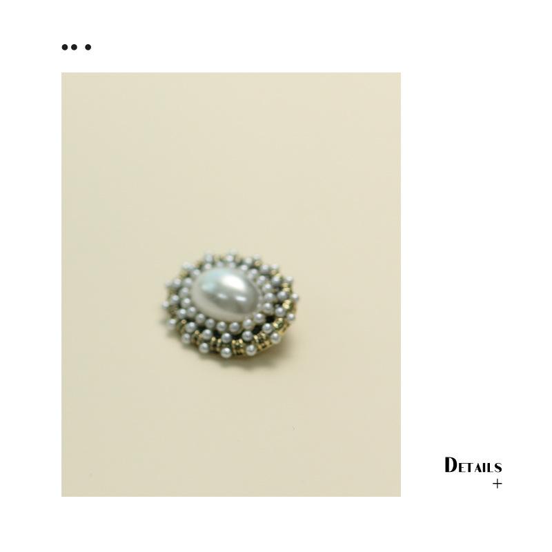 Pearl Metal Buttons Oval Buttons Vintage Coat Tweed Jacket Buttons Suit Decorative Buttons