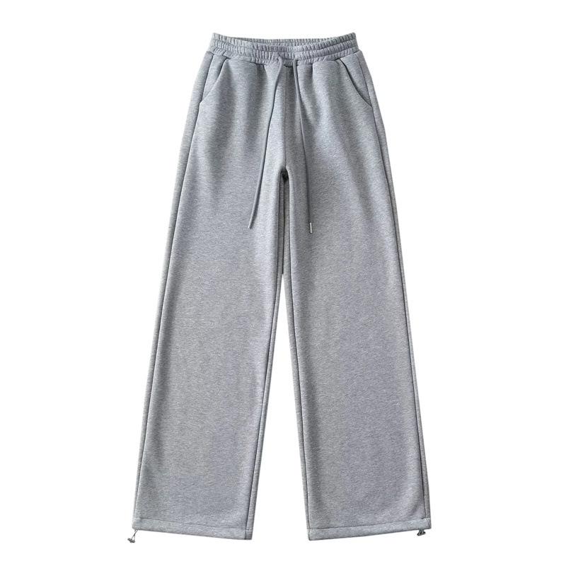 

Women s Warm Velvet Wide-Leg Sweatpants with Drawstring - Comfortable Autumn/Winter Casual Wear M