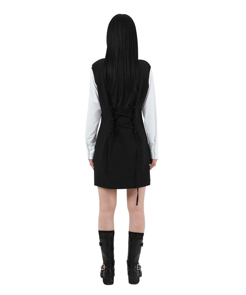 Catharsis Contrast Corset Collar Dress Black One Size