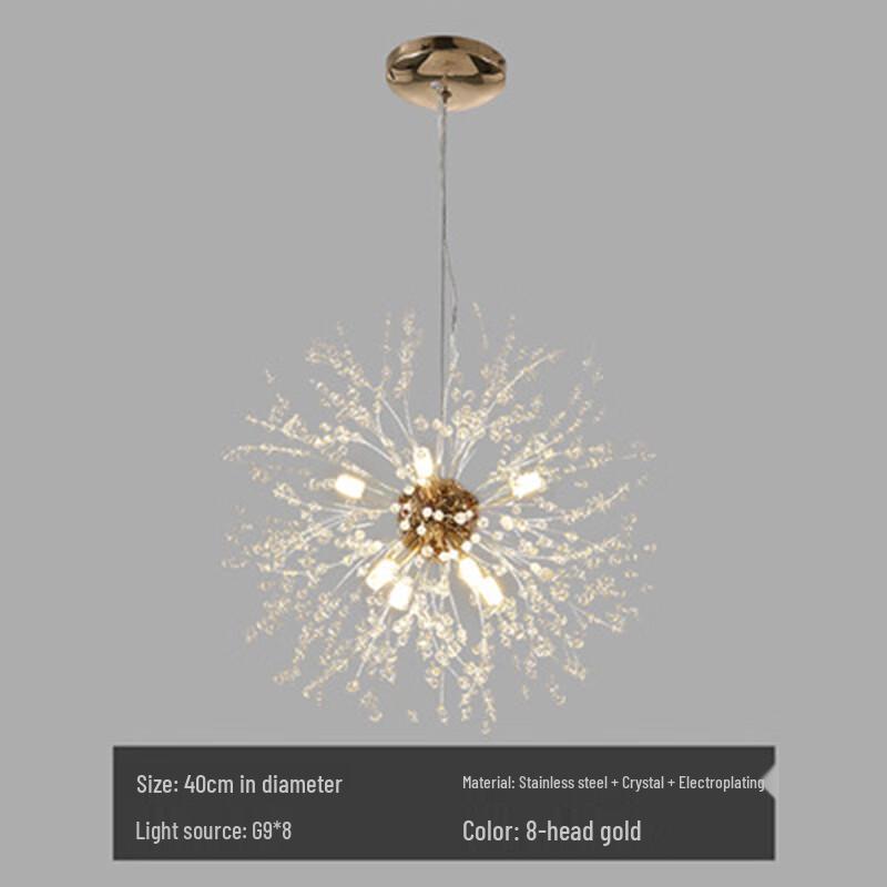 UOSU Nordic Crystal Dandelion Gold Pendant Light