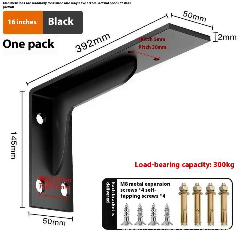 1/2Pcs Black/White/Silver Stainless Steel Corner Code Triangle Bracket Load-Bearing Bracket Wall Fixed Corner Storage Rack