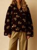 Fleece Flower Sweatshirt - 2025 Autumn/Winter Women's European & American Fashion Warm Pullover
