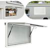 35 X 23in Aluminum-plastic Panel Service Window,White Rectangular Service Window Max Opening 85° for Mobile Catering