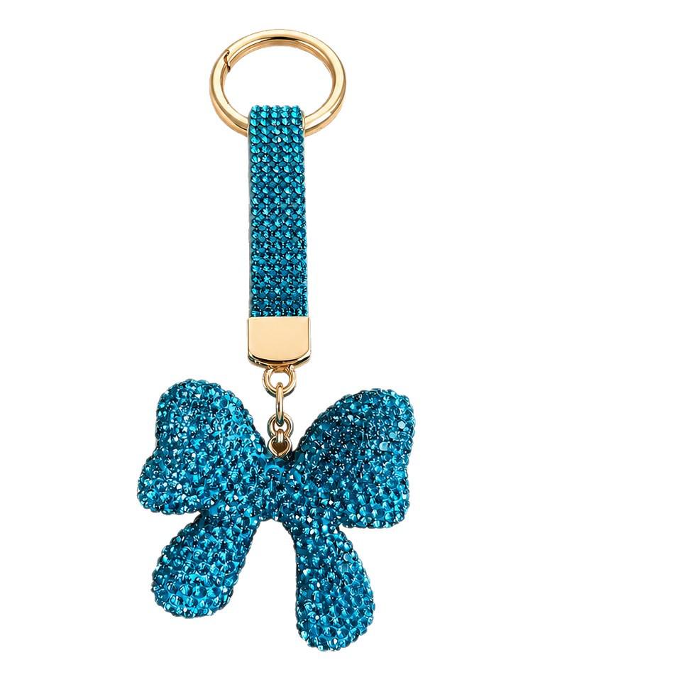 Luxury Full Diamond Bow Keychain: Crystal-Inlaid Car Key & Bag Pendant