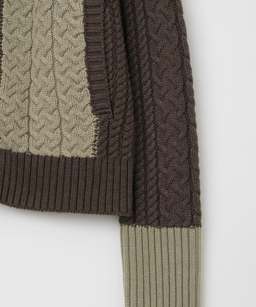 Millo Women Mono Wool Knit Zip-Up [Brown]
