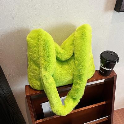 Borsa a tracolla autunno/inverno nuova da donna in peluche, grande capacità, versatile, per viaggi, borsa a tracolla