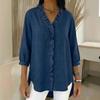 New Spring and Summer Women's Casual Imitation Denim V-neck Ruffle Shirt Top