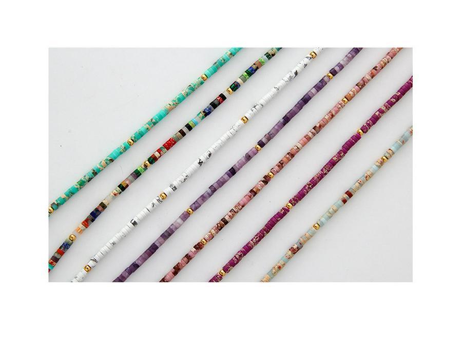 Bohemian Stone Bead Clavicle Necklace - Colorful, Simple, and Stylish Design