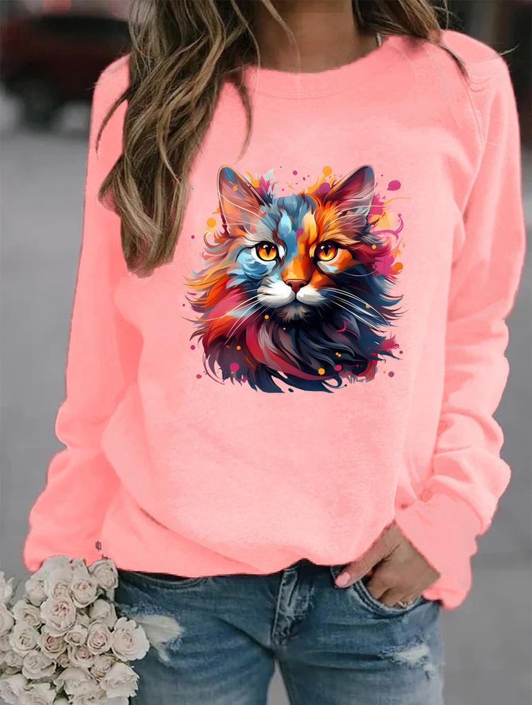 Winter Women's Fashionable Round Neck Sweatshirt with Multiple Trendy Patterns