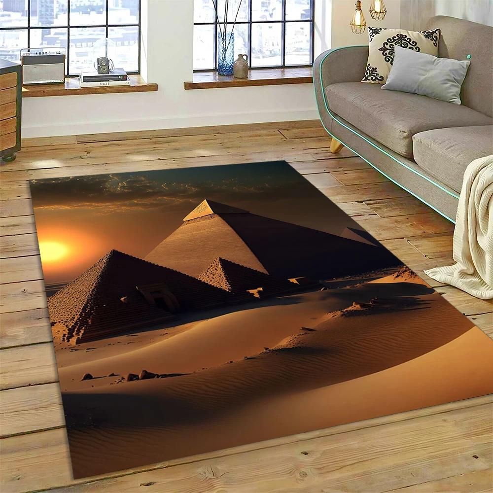 Ägyptische Pyramide Berühmte Architektur Teppich Teppich für Zuhause Wohnzimmer Schlafzimmer Sofa Fußmatte Dekor, Kinderbereich Teppich Rutschfeste Bodenmatte