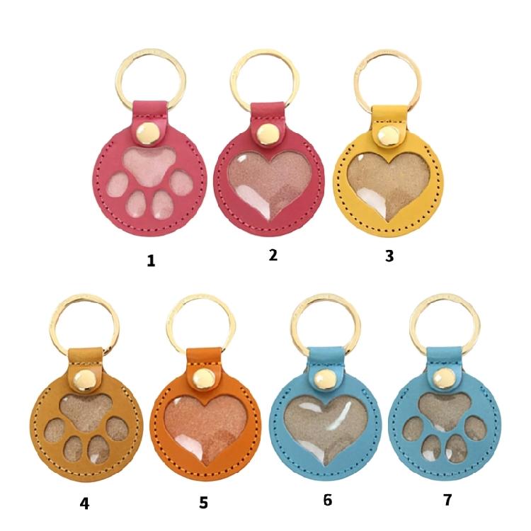 Sentimental Pet Hair Keepsake Keychain Portable PU Leather Design Pendant For Pet Owners And Thoughtful Gift