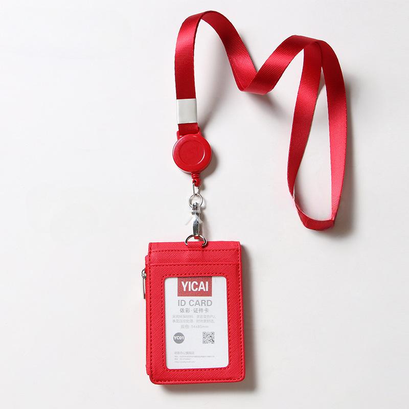 

Многофункциональная выдвижная пряжка для рабочих карточек с ремешком на груди Рукав для карточек Автобус Метро Рукав для рисовых карточек Сумка для документов на молнии Сумка для карточек