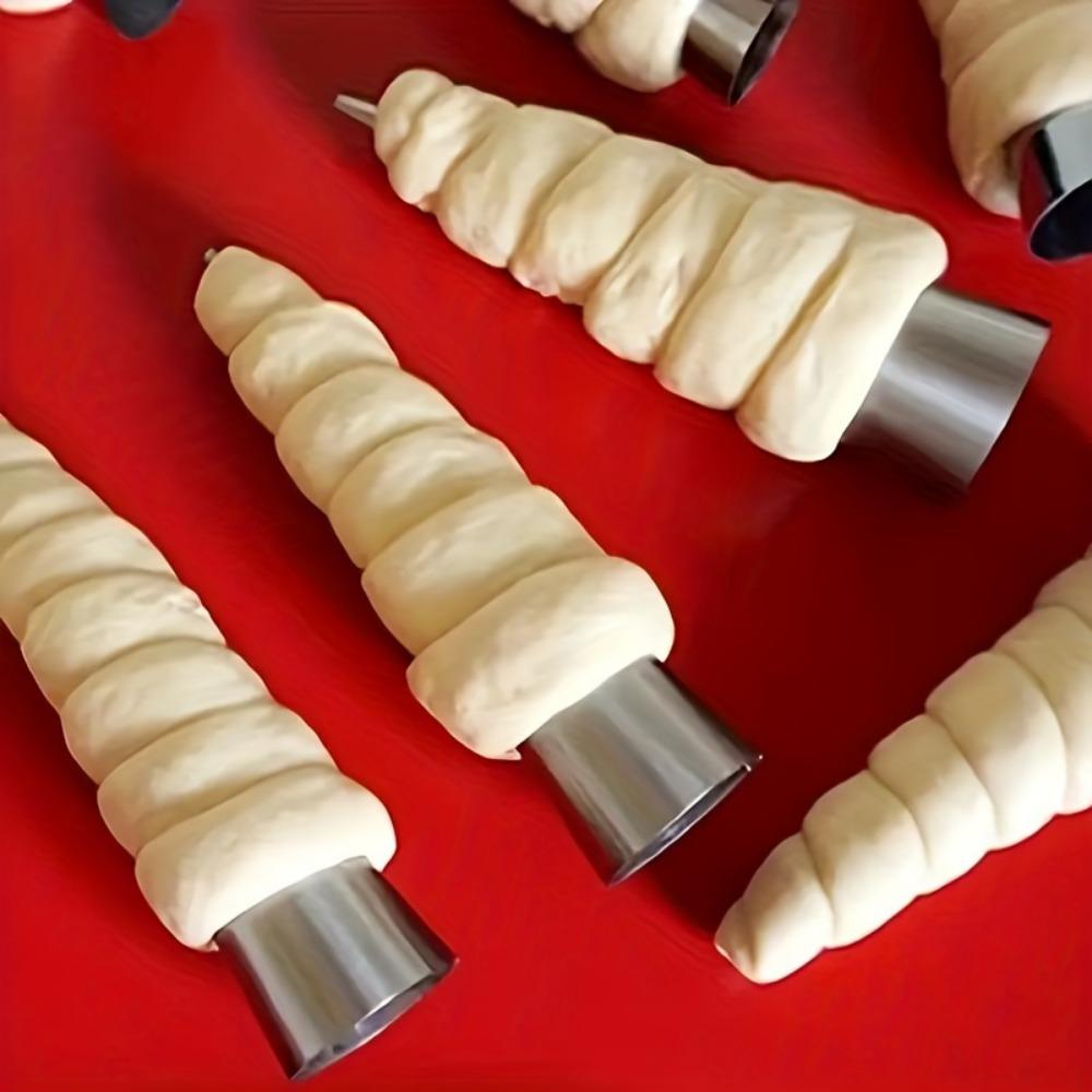 5 Stück Tüten-Gebäckformen aus Edelstahl – perfekt für Croissants, Plundergebäck und Eistüten – unverzichtbare Backutensilien
