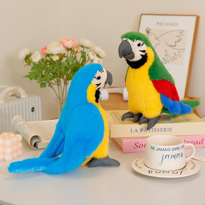 24CM Simulated Parrot Plush Toys Soft Stuffed Cartoon Animal Bird Doll Cute Parakeets Doll Appease Gifts