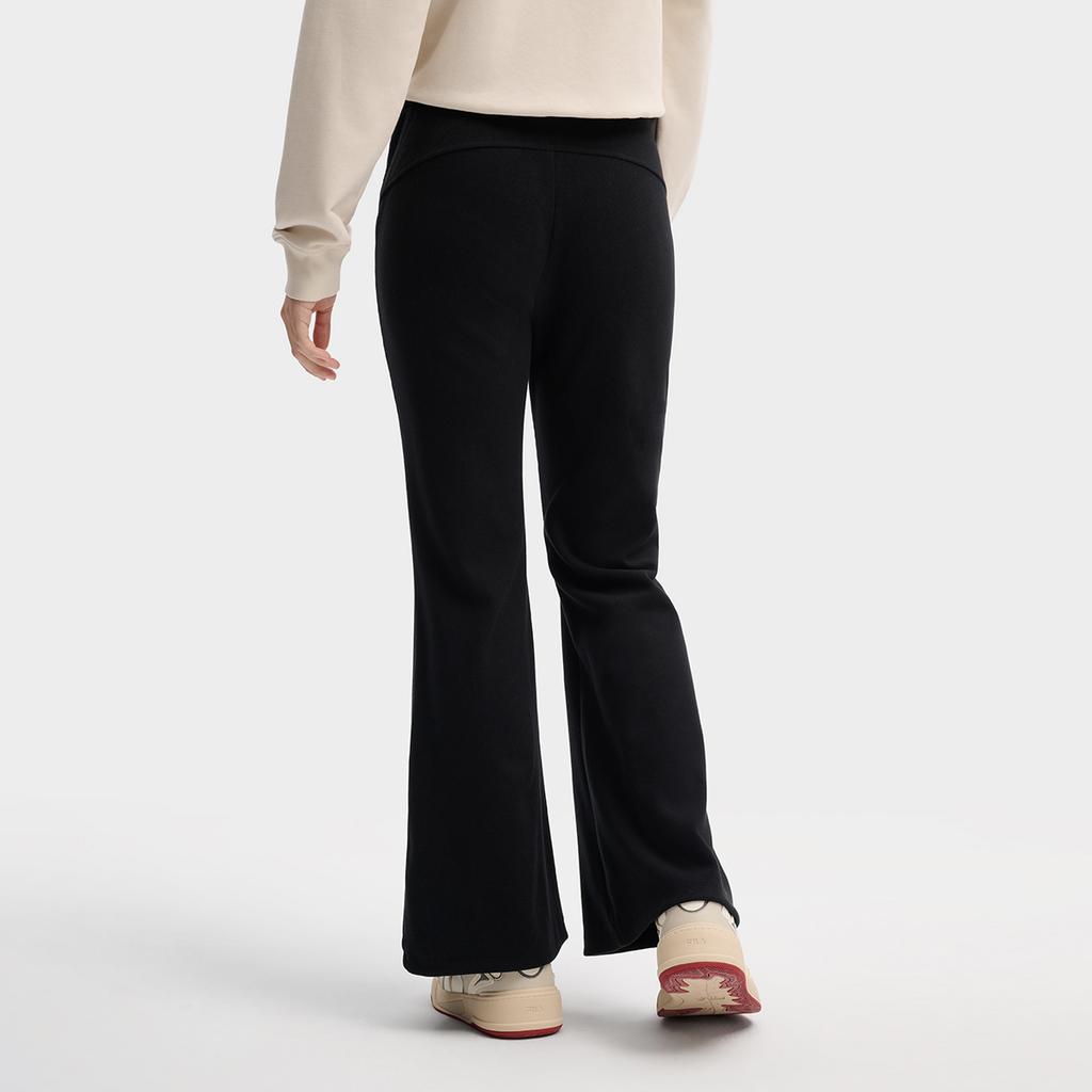 FILA Original Simple Fashion Classic Retro Solid Color Versatile Comfortable Fitted Knit Flared Casual Pants Women bottoms F11W619606FBK