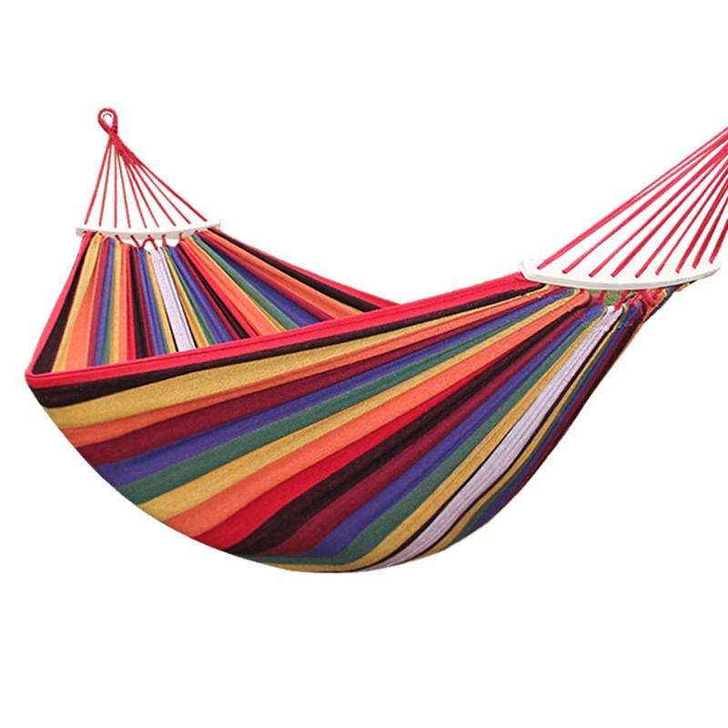 Heavy Duty Hammock Outdoor Indoor Use Single Double Person Anti-Tip Thick Canvas Cotton Sleep Swing Chair