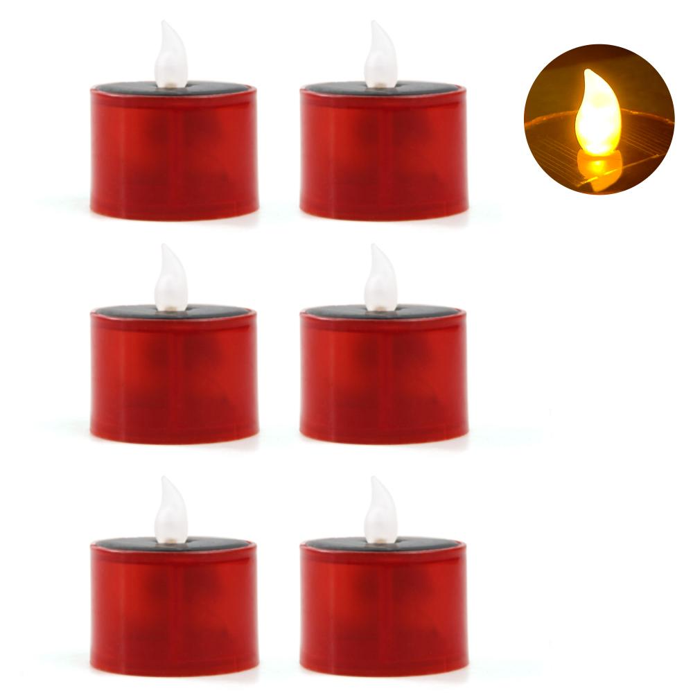 Solar Led Candles Simulation Flameless Outdoor Rechargeable Candles Waterproof Terrace Lamp for Garden Party Halloween Decor