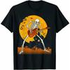 Skeleton Guitarist Under The Moon Funny Halloween Band Gift T-Shirt 100% Cotton O-Neck Summer Short Sleeve Casual Mens T-shirt