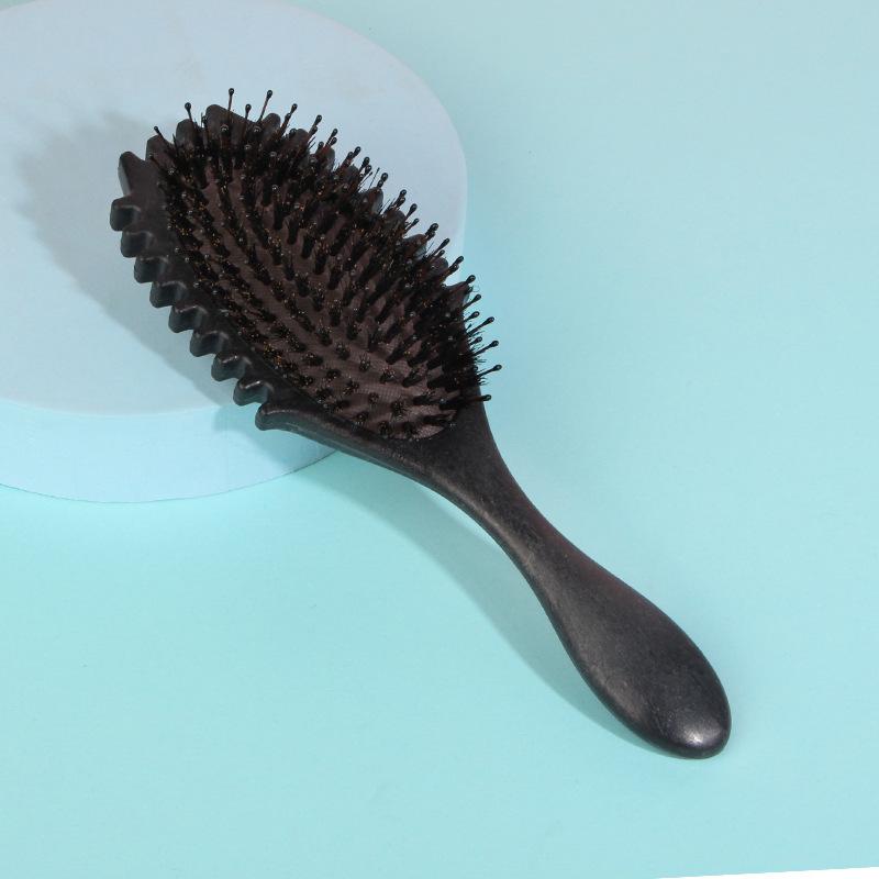 Curly Hair Bouncing Curling Comb with Boar Bristles & Air Cushion Massage