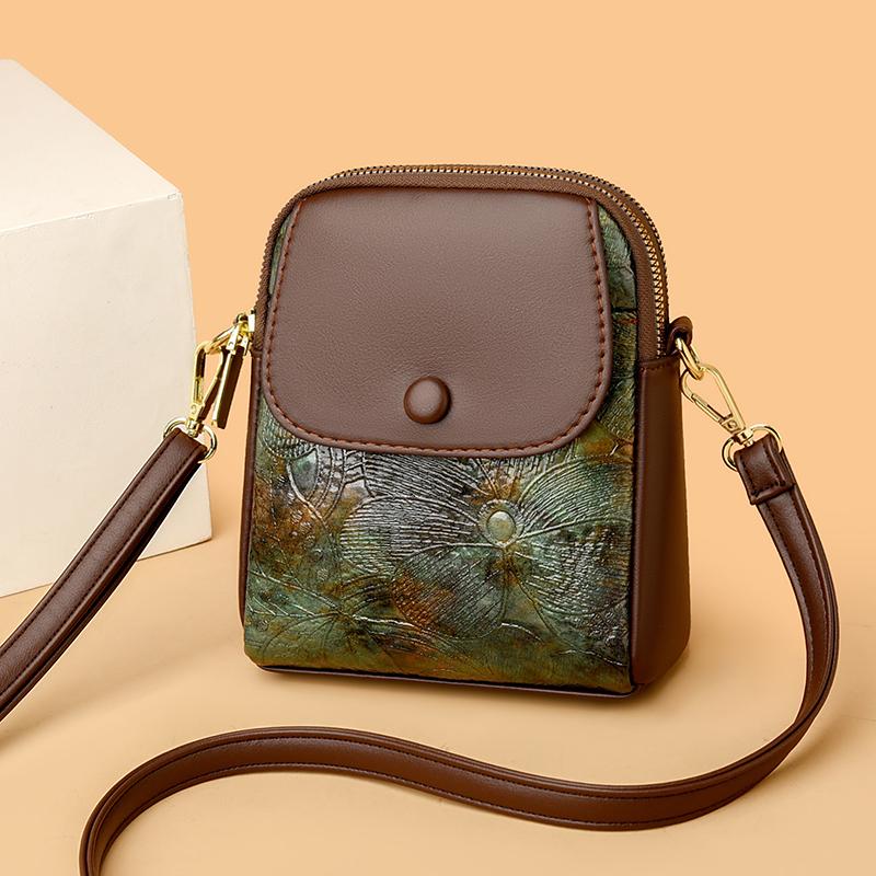 Small Phone Bag Flap Shoulder Bags For Women Soft Leather Printing Color Purse Luxury Designer Ladies Commuting Crossbody Bag