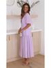 2024 High-End Damen Sommerkleid mit tiefem V-Ausschnitt und Puffärmeln für den Urlaub